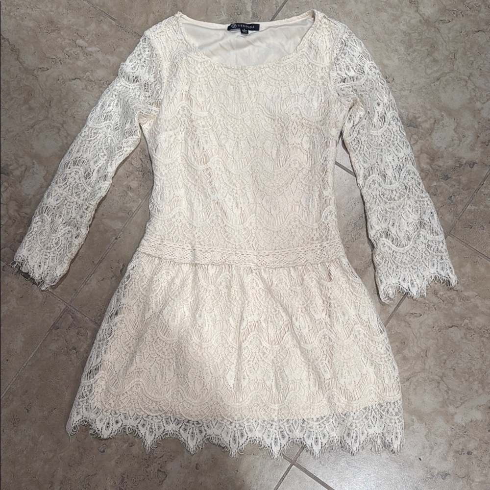 Versona ivory Long Sleeve Sheath Dress